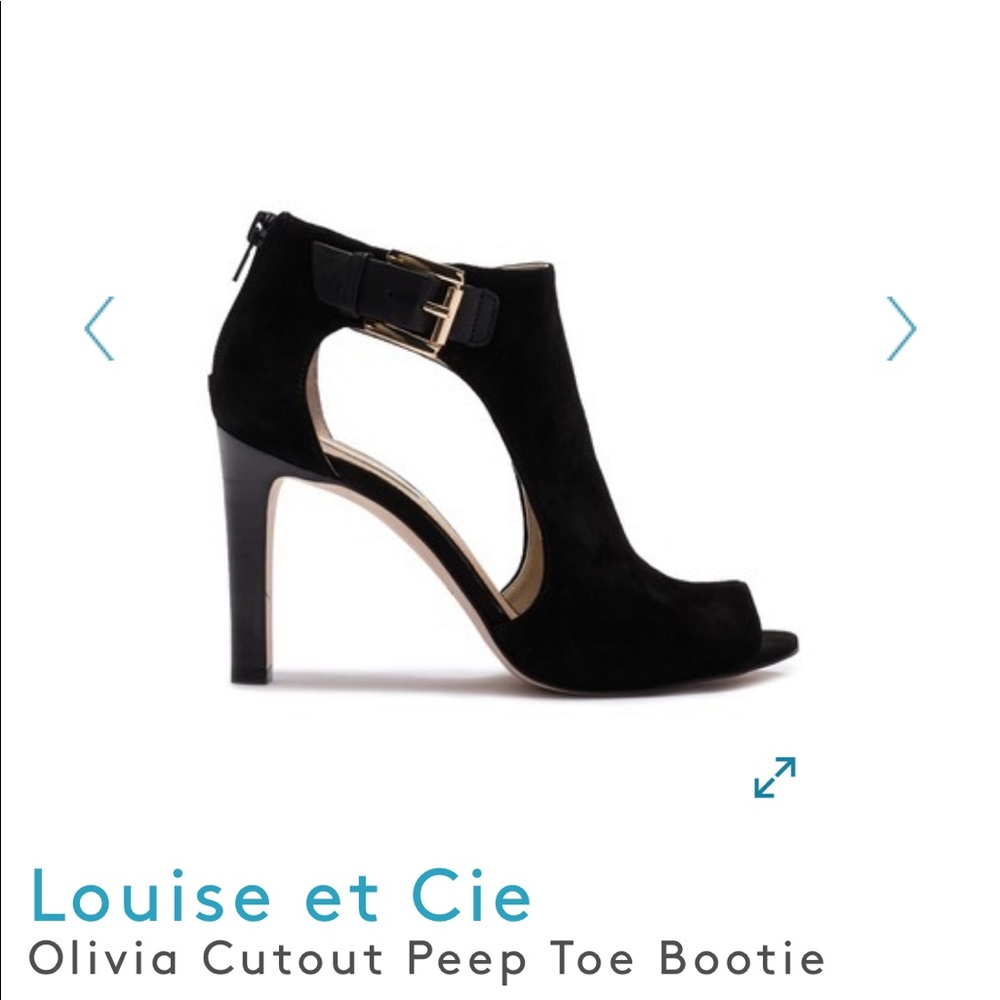 Peep toe heeled booties